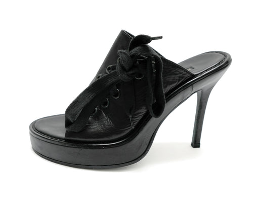 Ann Demeulemeester High Heeled Mules with Lace-up Detail, UK5.5