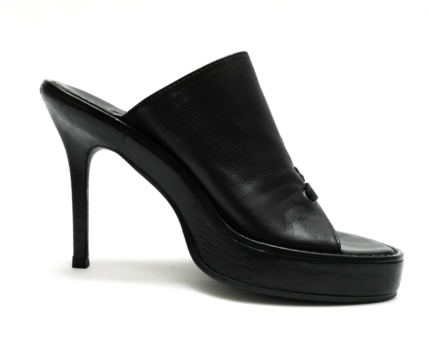 Ann Demeulemeester High Heeled Mules with Lace-up Detail, UK5.5