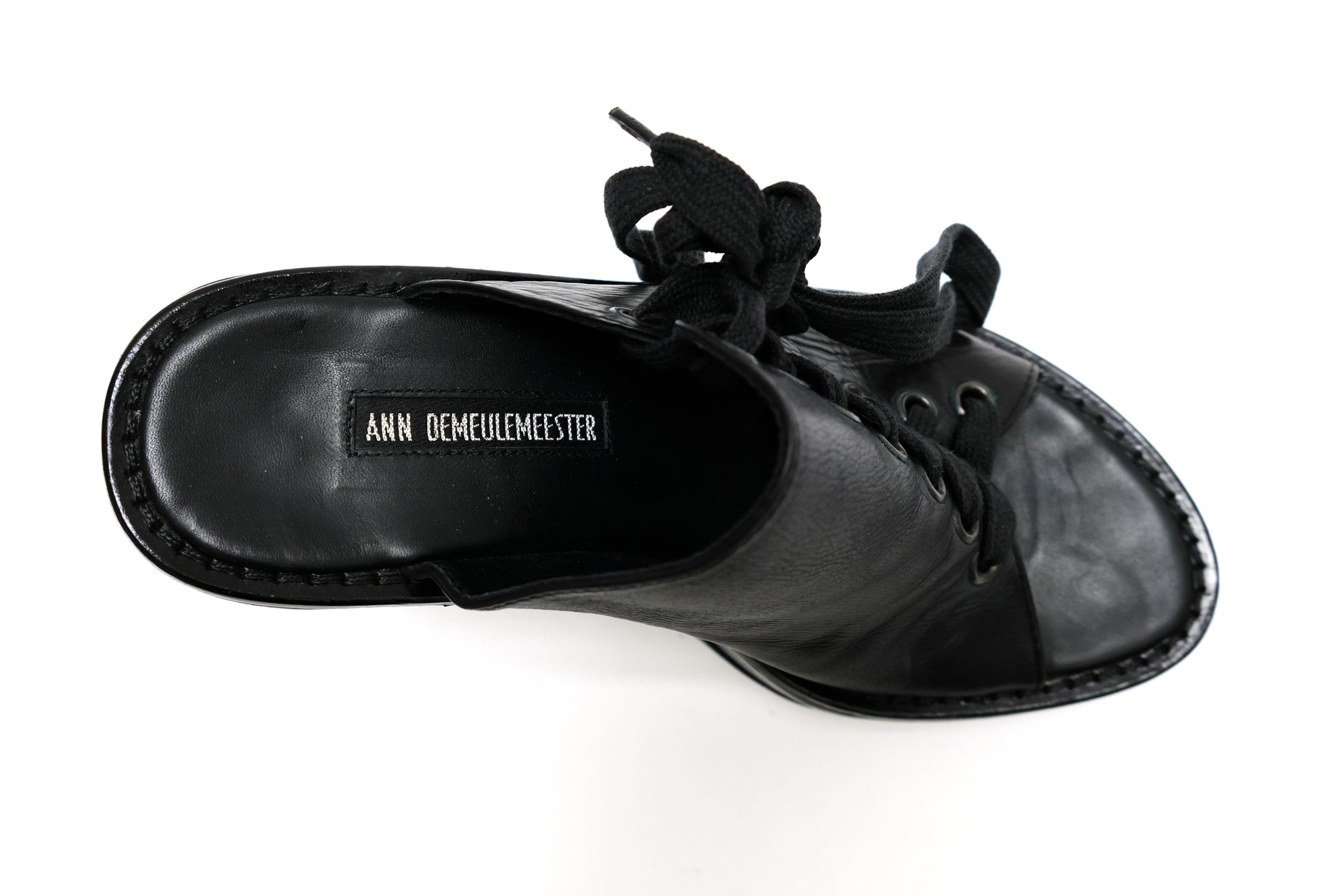 Ann Demeulemeester High Heeled Mules with Lace-up Detail, UK5.5