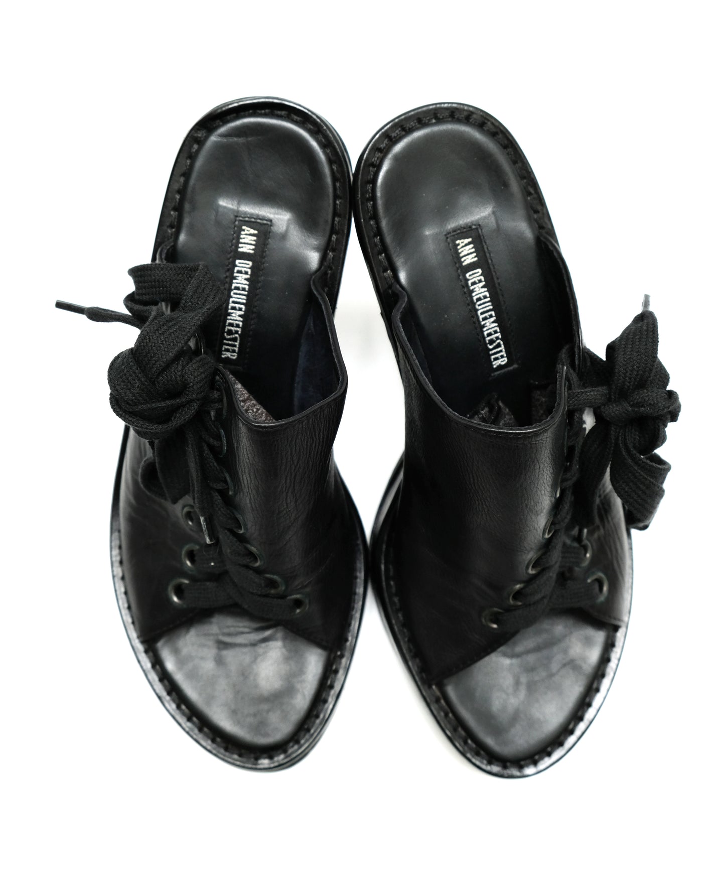 Ann Demeulemeester High Heeled Mules with Lace-up Detail, UK5.5