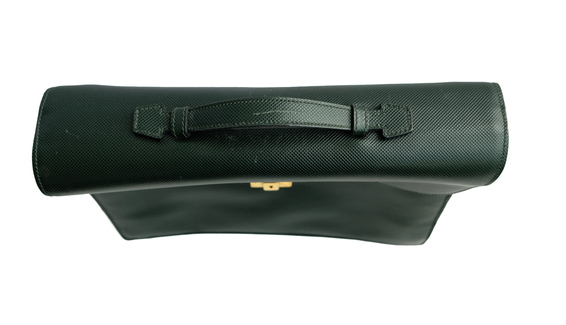 Bottega Veneta Vintage Briefcase in Embossed Green Leather