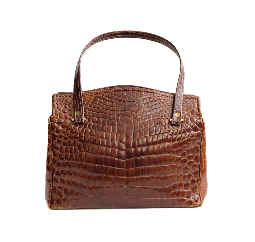 Morabito of Place Vendôme Vintage Brown Crocodile Handbag – Menage ...