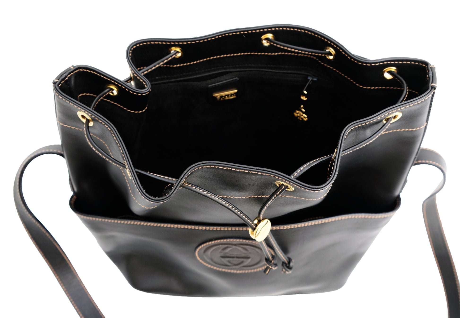 Gucci Vintage Bucket Bag in Black Leather, M