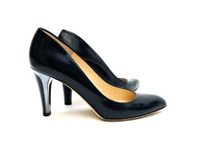 Jimmy Choo Glossy Navy Pumps with Silver Heel, EU39