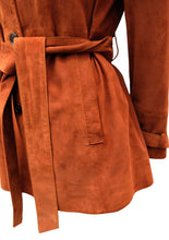 Artigiano Vintage Belted Jacket in Russet Brown Suede, UK10