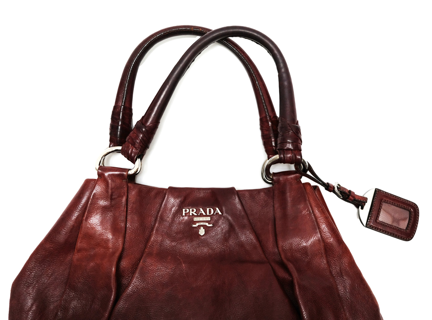 Prada Handbag in Oxblood Leather, Medium