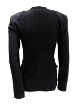 Isabel Marant Collarless Unstructured Jacket in Black Wool, UK8-10