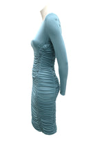 Max Mara Ruched Sheath Dress in Powder Blue Jersey, UK8