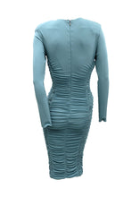 Max Mara Ruched Sheath Dress in Powder Blue Jersey, UK8