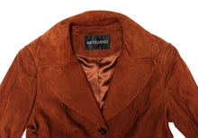Artigiano Vintage Belted Jacket in Russet Brown Suede, UK10