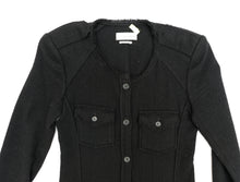Isabel Marant Collarless Unstructured Jacket in Black Wool, UK8-10