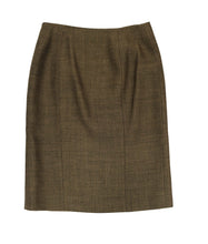 Salvatore Ferragamo Black and Tan Chevron Wrap Skirt, UK10