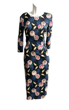 Suno Low Backed Shift Dress in Floral Silk, UK12-14