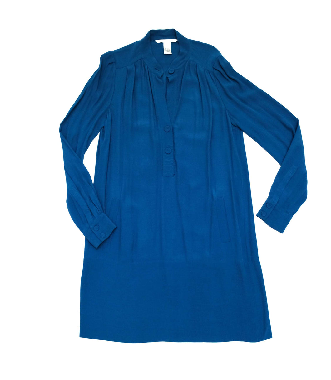 Diane von furstenberg store blue silk dress