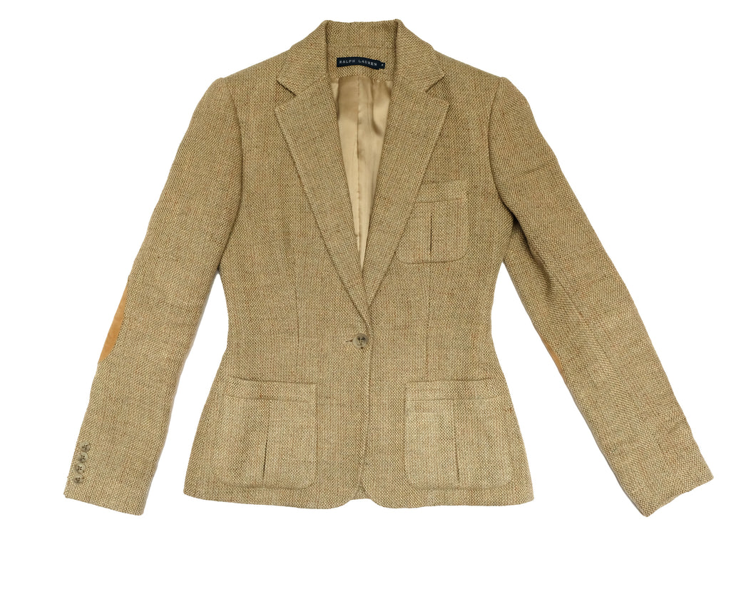 Ralph Lauren Hacking Jacket in Neutral Linen Weave, UK8 – Menage