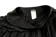 Chanel Pleated Skirt in Black Silk, UK14-16