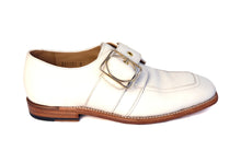 Grenson Buckle  Strap Flat Shoes in White Leather, UK6