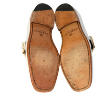 Grenson Buckle  Strap Flat Shoes in White Leather, UK6
