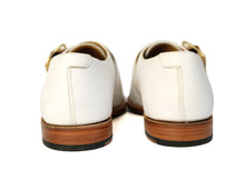 Grenson Buckle  Strap Flat Shoes in White Leather, UK6