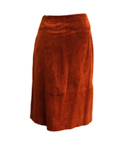 Diane von Furstenberg Button-through Gracelynn Skirt in Rust Suede, UK10
