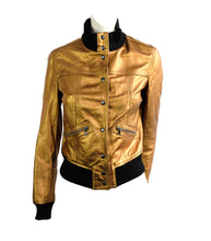 Dolce & Gabbana Copper Lambskin Bomber Jacket, UK10-12