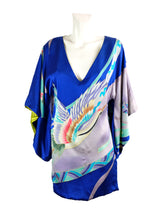 Meghan Los Angeles Bird Print Silk Tunic, UK12