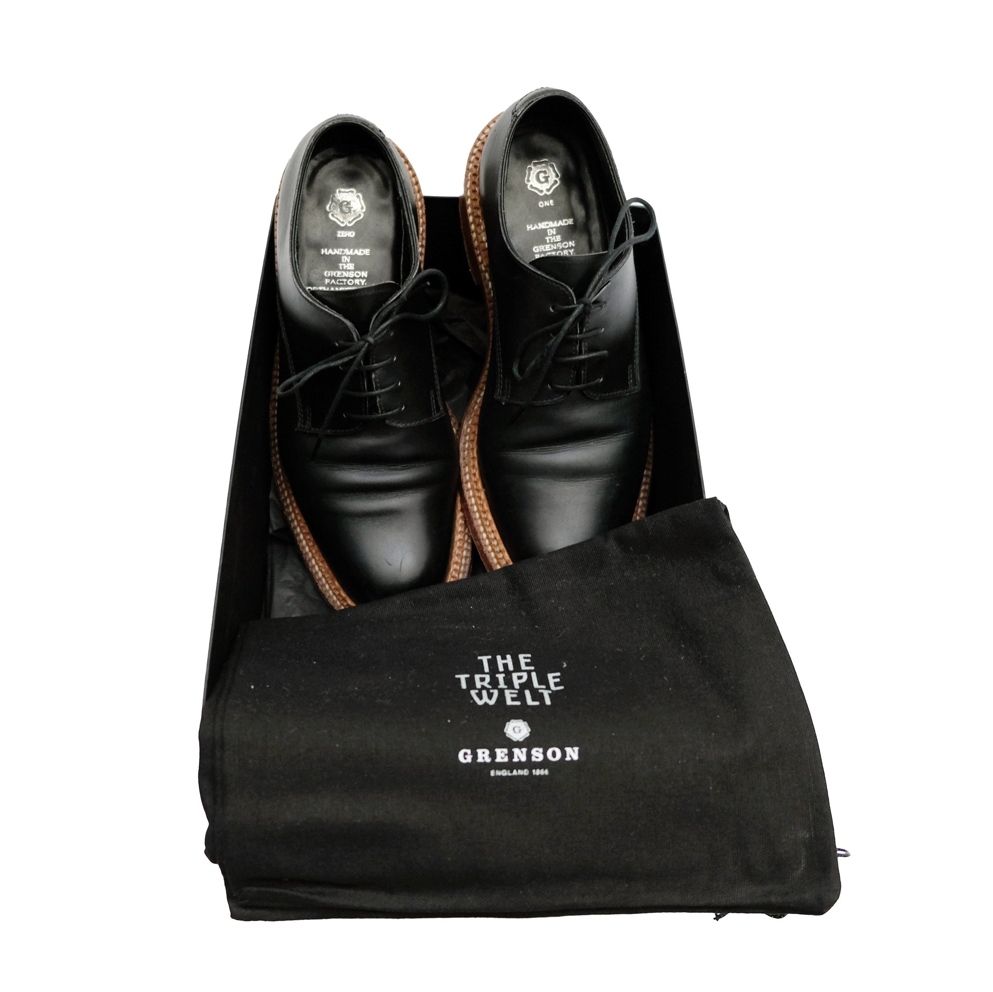 Grenson Evie Black Leather Derby Lace-ups, UK8