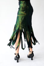 Issey Miyake Iridescent Metallic Green Ribbon Skirt, UK8-10