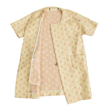 Marni Short Sleeve Tunic Coat in Pink & Gold Brocade, UK10