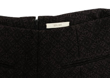 Celine Pleated A line Skirt in Black Jacquard, UK12