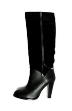 Petite Mendigote Knee Boots in Black Leather and Suede, EU40