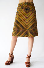Sybilla Vintage A Line Multicoloured Striped Needlecord Skirt, UK8-10