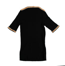 Salvatore Ferragamo Vintage Black Knit Tunic Top with Orange Trim, UK10
