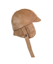Ally Capellino Aviator Hat in Taupe Leather, M