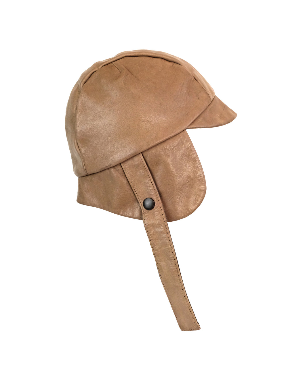 Ally Capellino Aviator Hat Modern Menage M in Vintage Leather, Taupe –