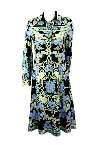 Leonard Paris Vintage Shirt Dress in Floral Print, UK10-12