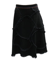 Sonia Rykiel Frayed Patchwork Denim Skirt, UK12-14