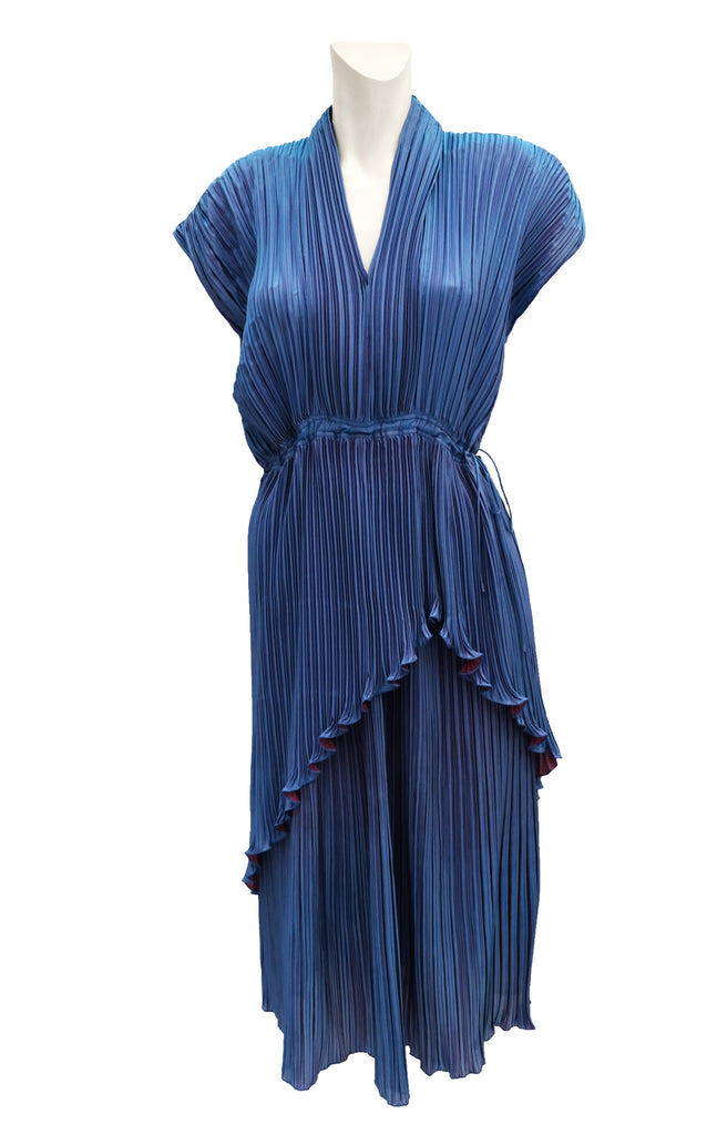 Janice Wainwright Vintage Pleated 2-piece Ensemble in Blue, UK10-12 ...