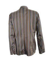 Alain Figaret Vintage Blouse in Taupe Striped Silk, M