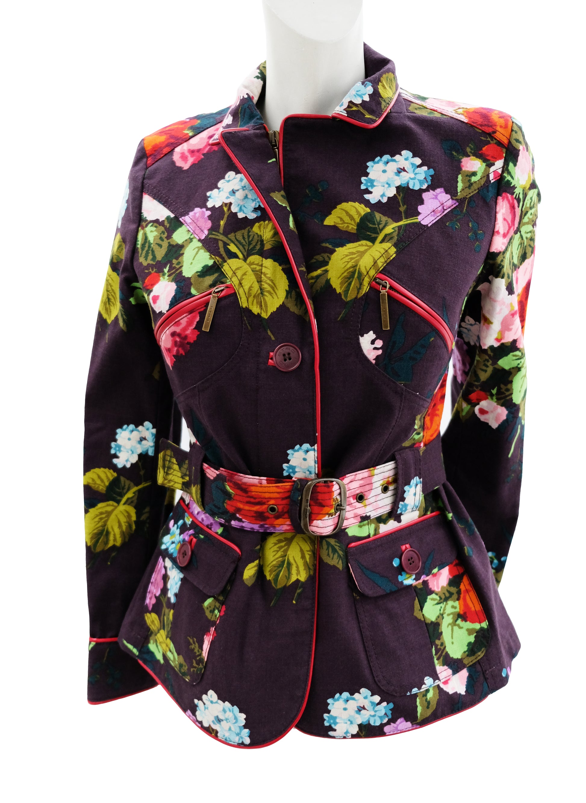Etro Belted Jacket in Flower Print, UK12