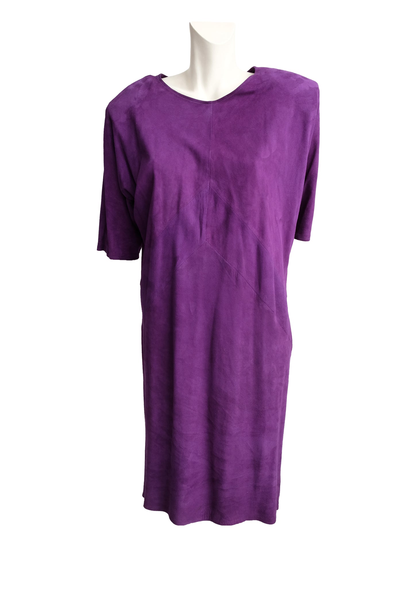 Firenze Designs Vintage Shift Dress in Purple Suede, UK10