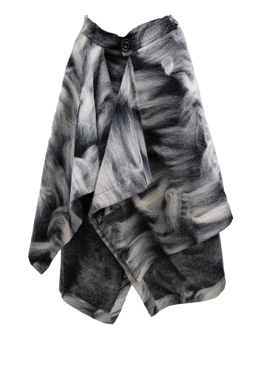 Handmade Felted Wool Asymmetric Skirt, UK10-12