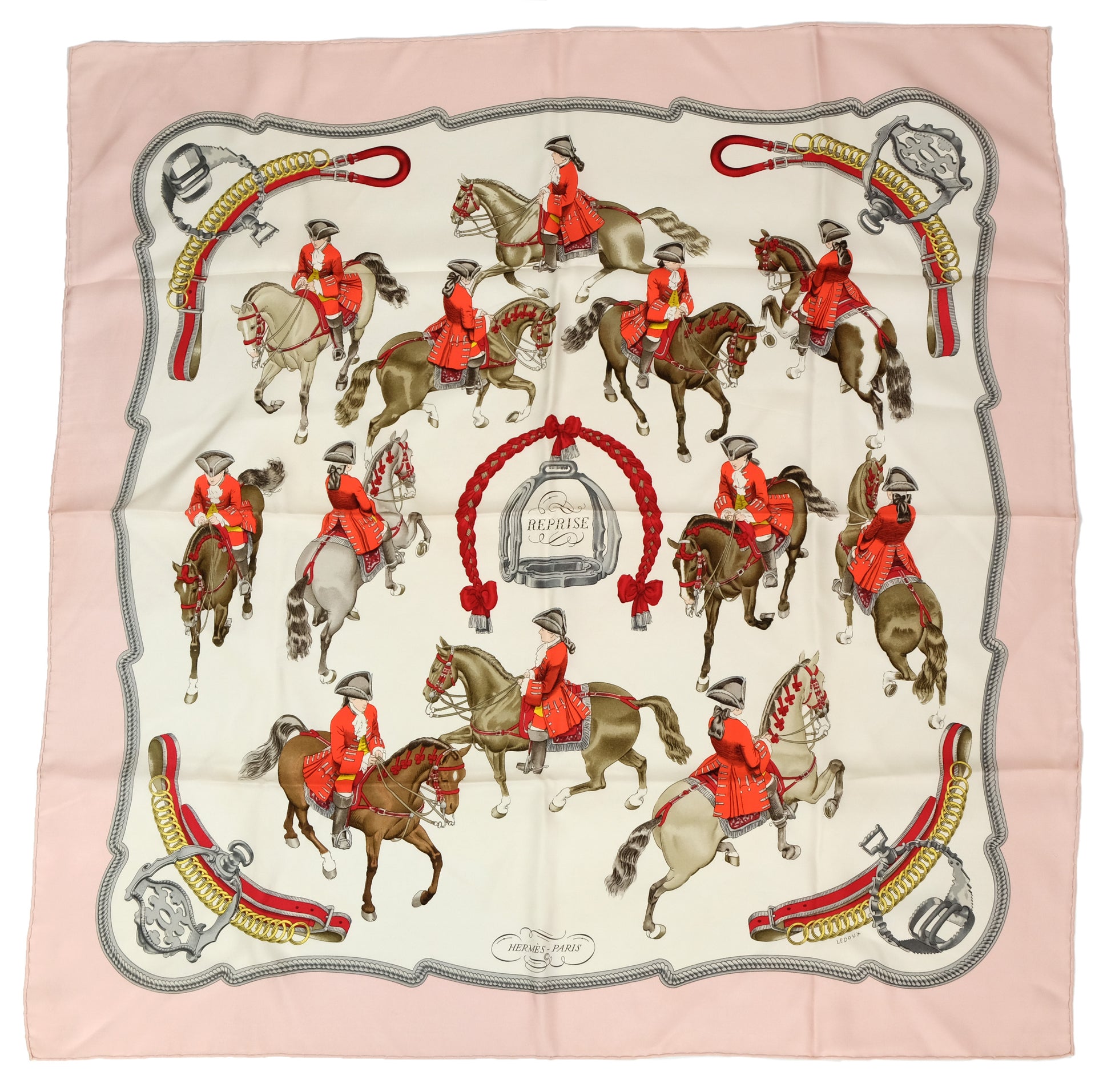 Hermès Vintage Silk Scarf, "Reprise",  Philippe Ledoux, 1970
