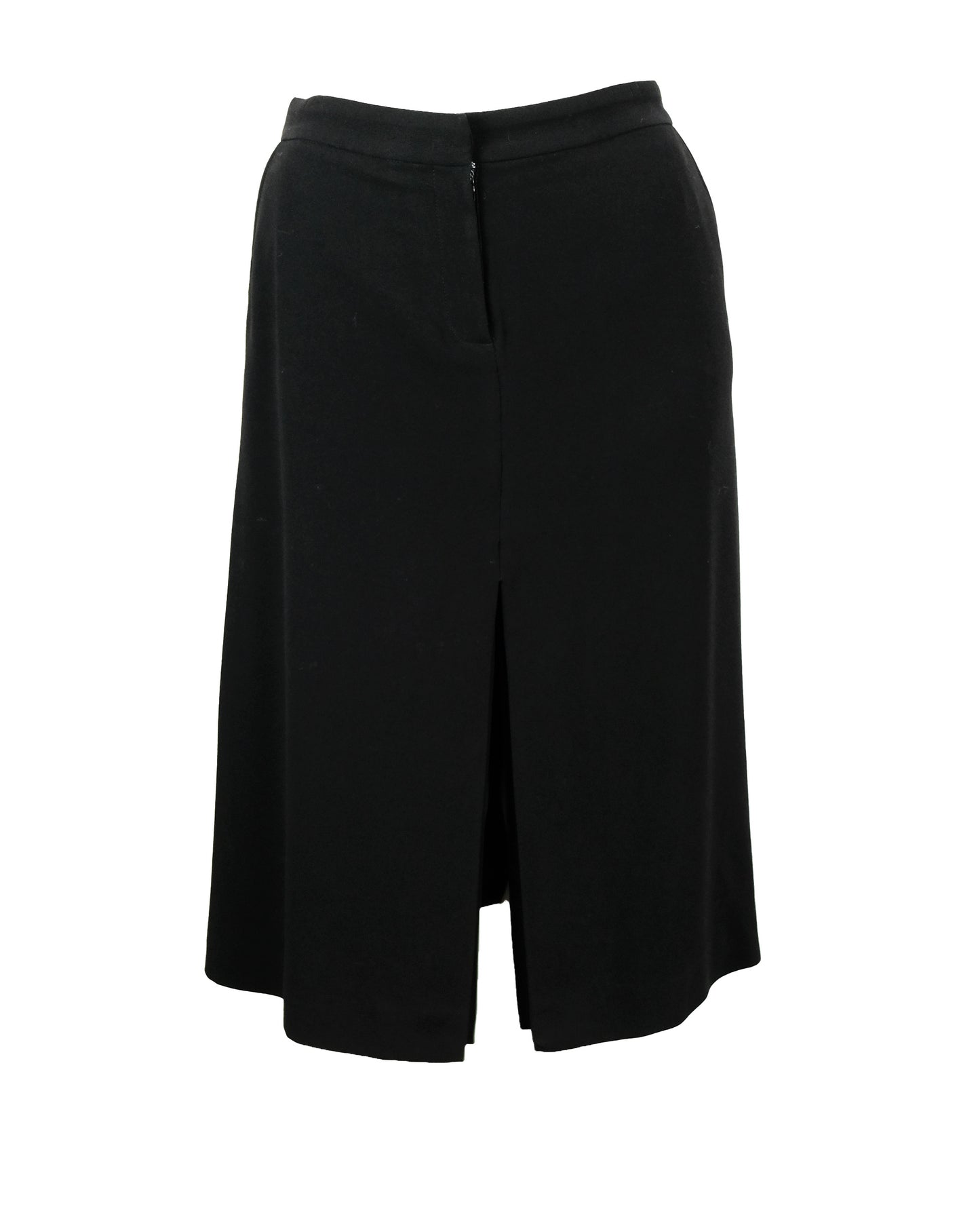 Joseph A-line Skirt in Black Crepe with Front Split, UK10