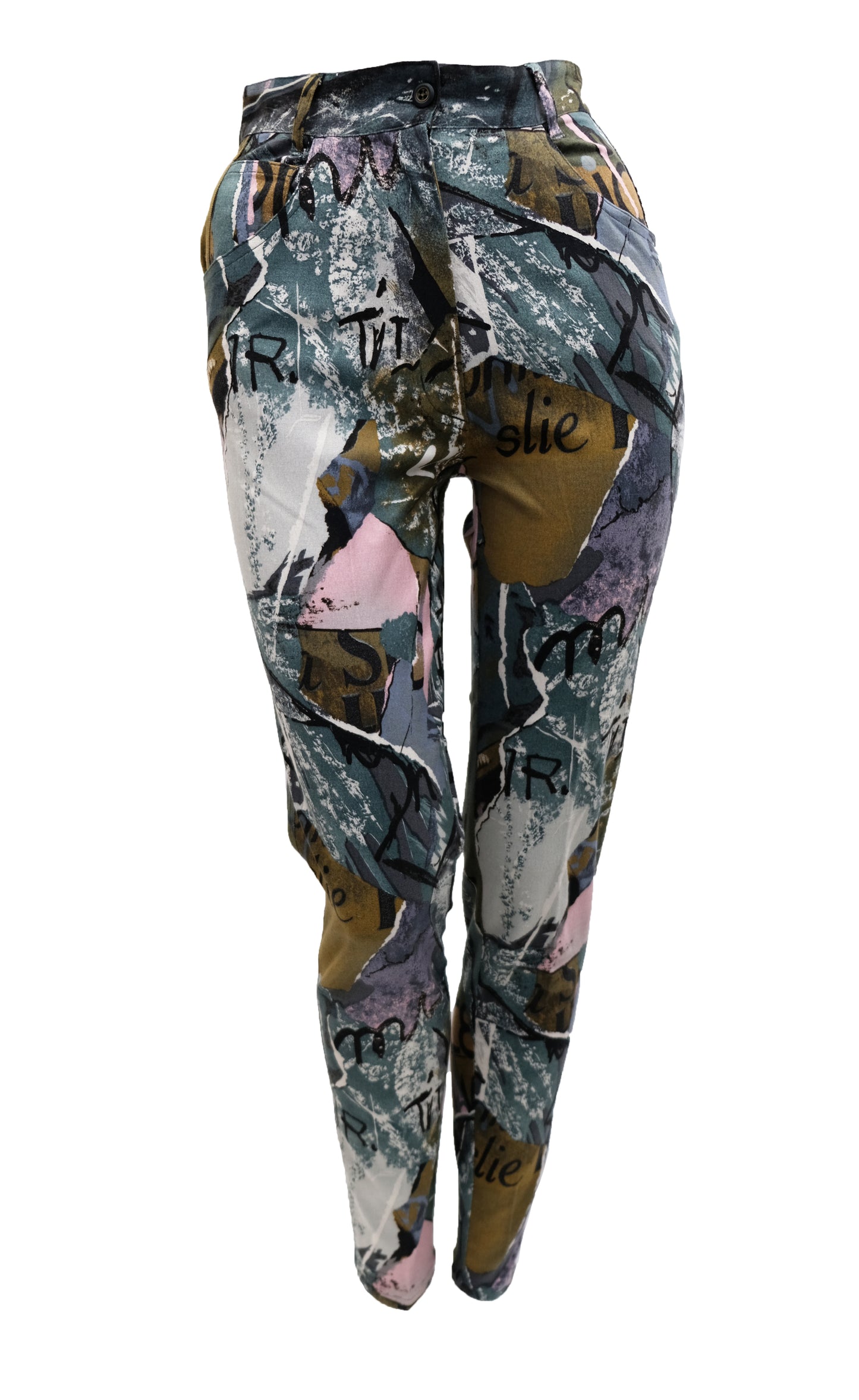 Kenzo Jeans in Graffiti Print Stretch Cotton, UK 8-10